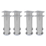 Bankpoten Rond Chroom 4 St