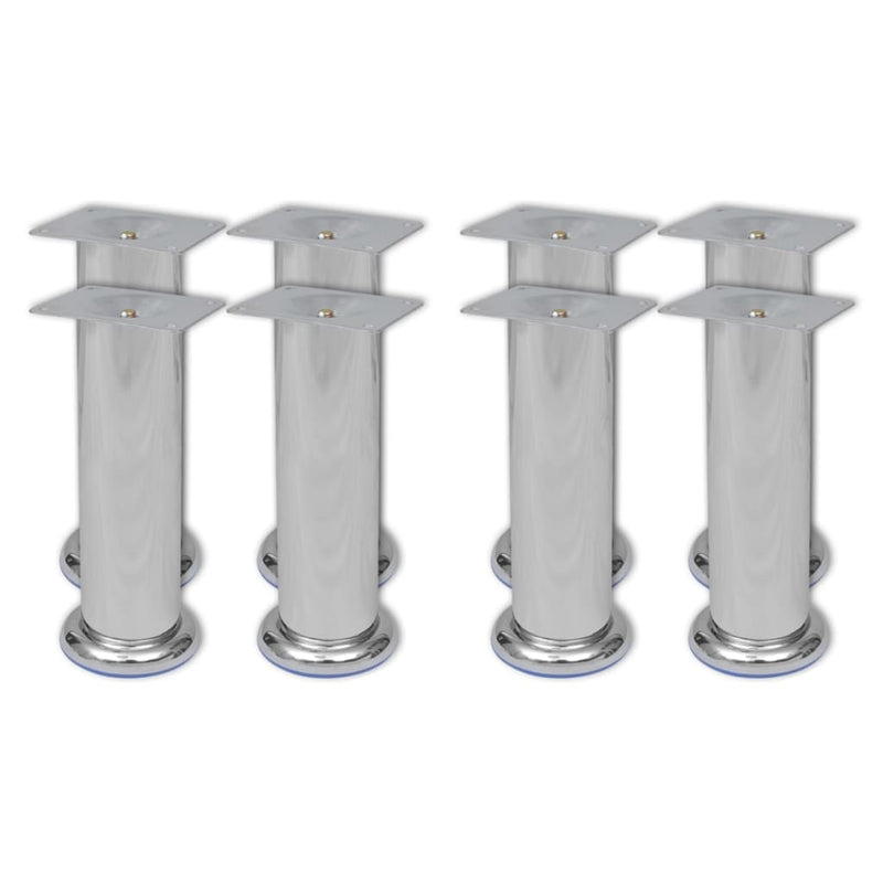 Bankpoten Rond Chroom 4 St