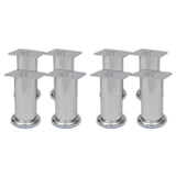 Bankpoten Rond Chroom 4 St