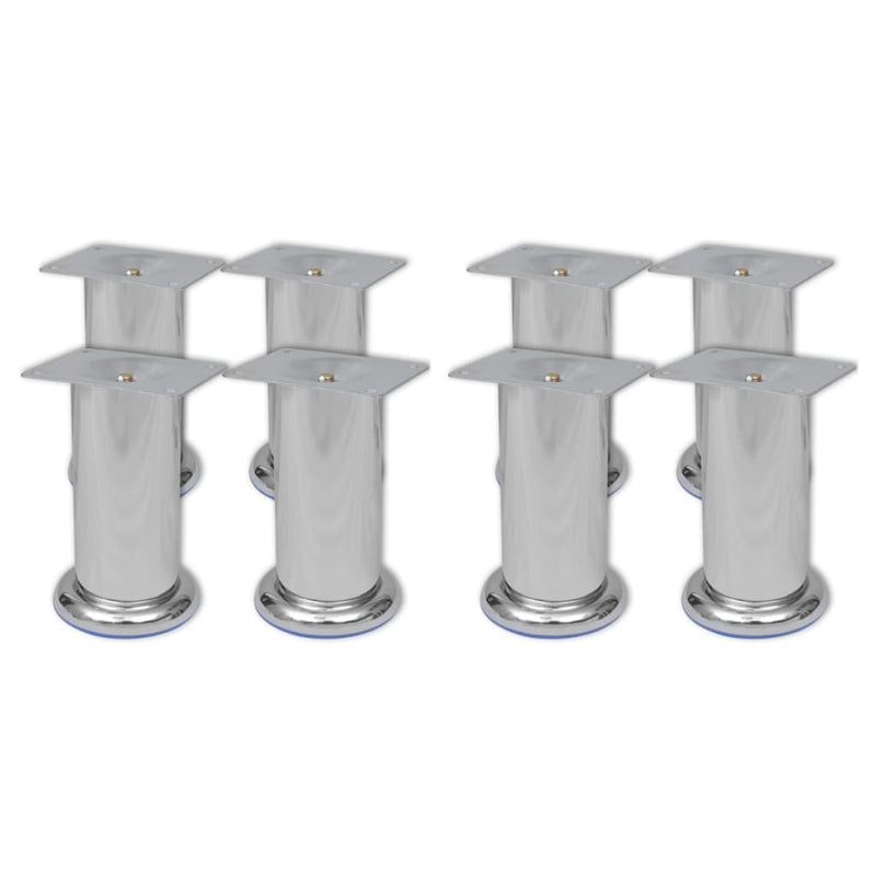 Bankpoten Rond Chroom 4 St