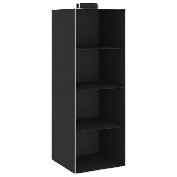 Kledingorganisers Hangend Met 4 Schappen Stof Zwart