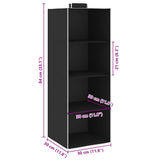 Kledingorganisers Hangend Met 4 Schappen Stof Zwart