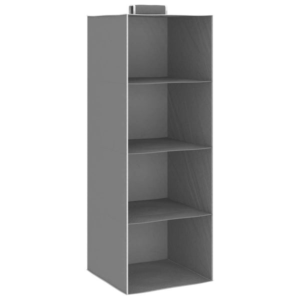Kledingorganisers Hangend Met 4 Schappen Stof Grijs