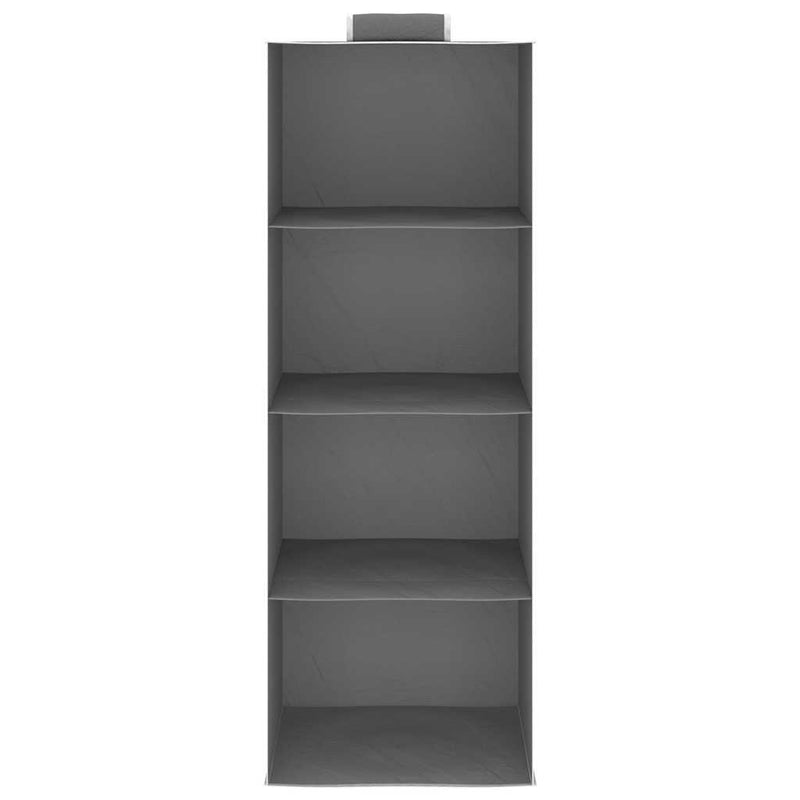 Kledingorganisers Hangend Met 4 Schappen Stof Grijs