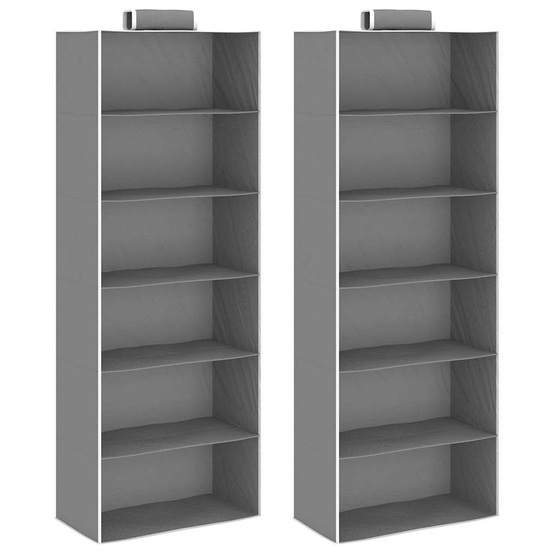 Kledingorganisers Hangend Met 4 Schappen Stof Grijs