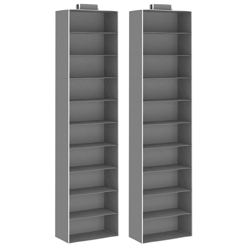 Kledingorganisers Hangend Met 4 Schappen Stof Grijs