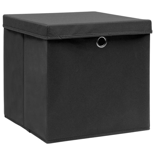 Opbergboxen Met Deksel 32X32X32 Cm Stof Zwart