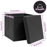 Opbergboxen Met Deksel 32X32X32 Cm Stof Zwart