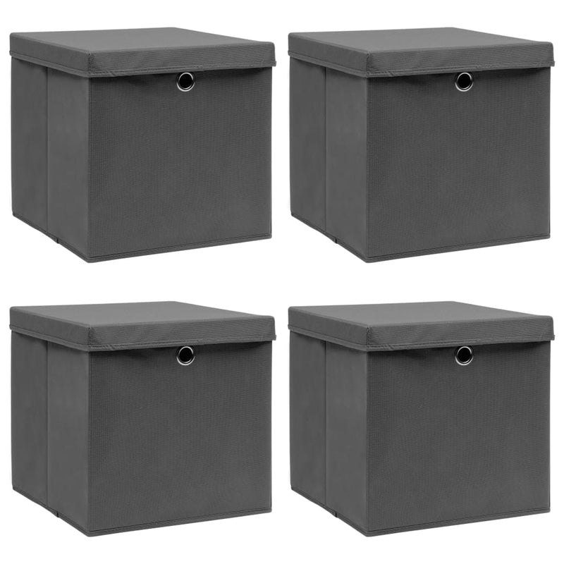 Opbergboxen Met Deksel 32X32X32 Cm Stof Zwart