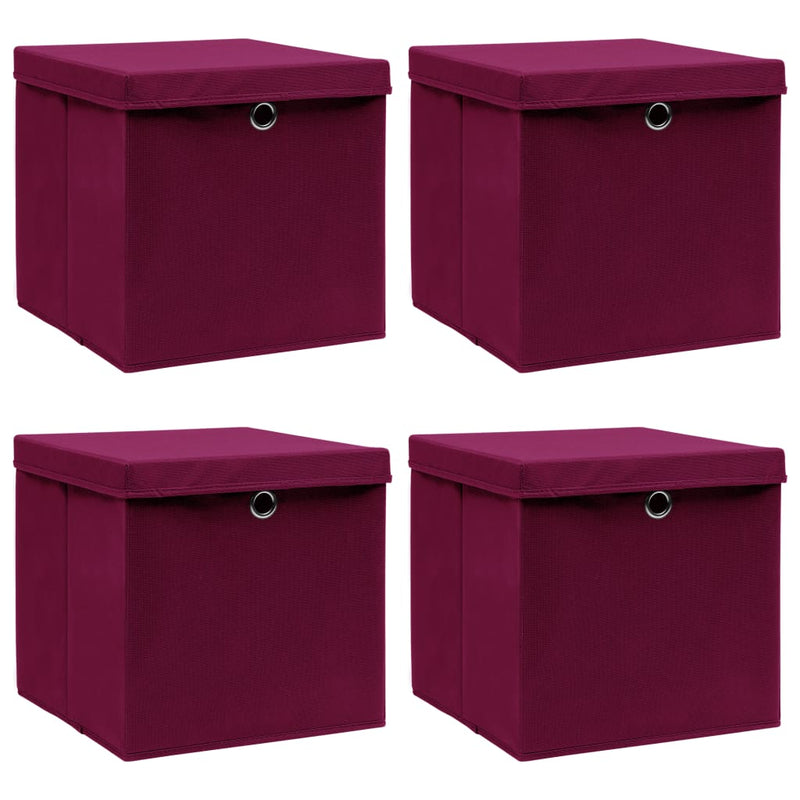 Opbergboxen Met Deksel 32X32X32 Cm Stof Zwart