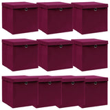 Opbergboxen Met Deksel 32X32X32 Cm Stof Zwart