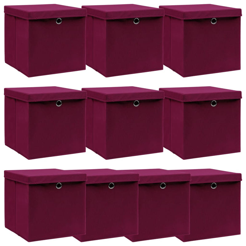 Opbergboxen Met Deksel 32X32X32 Cm Stof Zwart