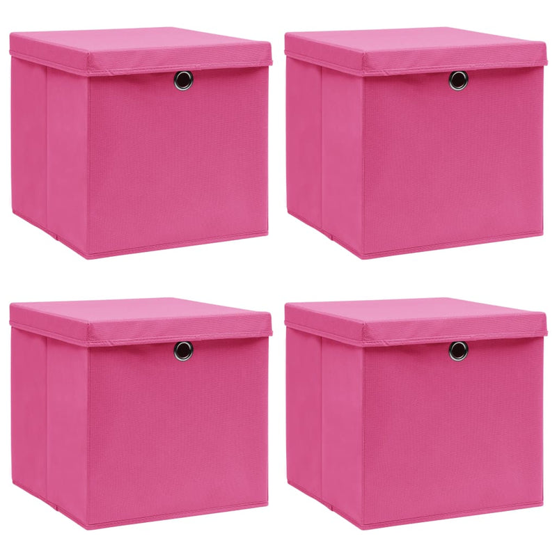 Opbergboxen Met Deksel 32X32X32 Cm Stof Zwart