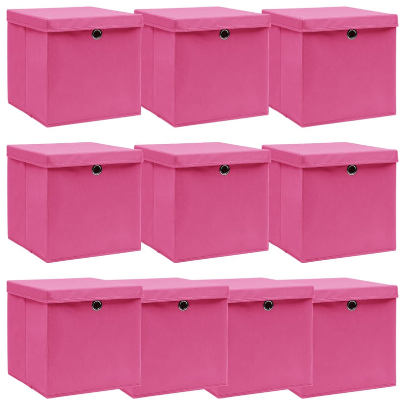 Opbergboxen Met Deksel 32X32X32 Cm Stof Zwart