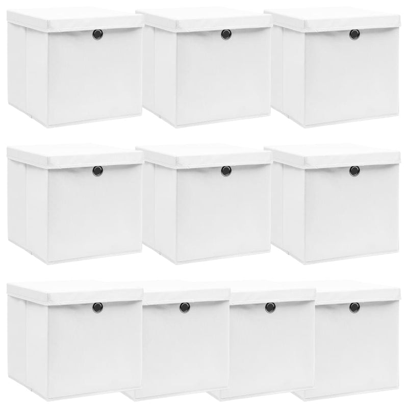 Opbergboxen Met Deksel 32X32X32 Cm Stof Zwart