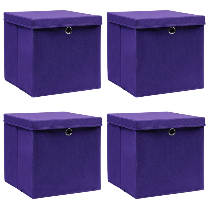 Opbergboxen Met Deksel 32X32X32 Cm Stof Zwart