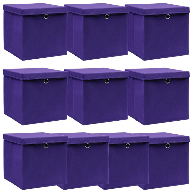 Opbergboxen Met Deksel 32X32X32 Cm Stof Zwart