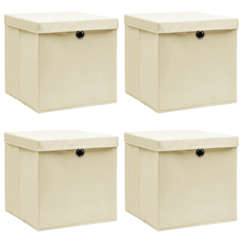 Opbergboxen Met Deksel 32X32X32 Cm Stof Zwart