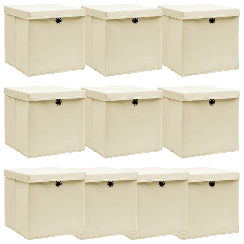Opbergboxen Met Deksel 32X32X32 Cm Stof Zwart