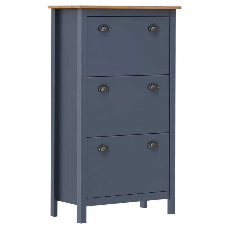 Schoenenkast Hill 72X35X124 Cm Massief Grenenhout