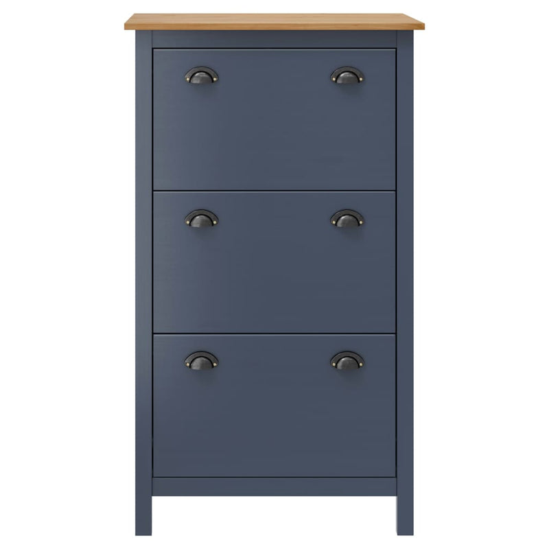 Schoenenkast Hill 72X35X124 Cm Massief Grenenhout