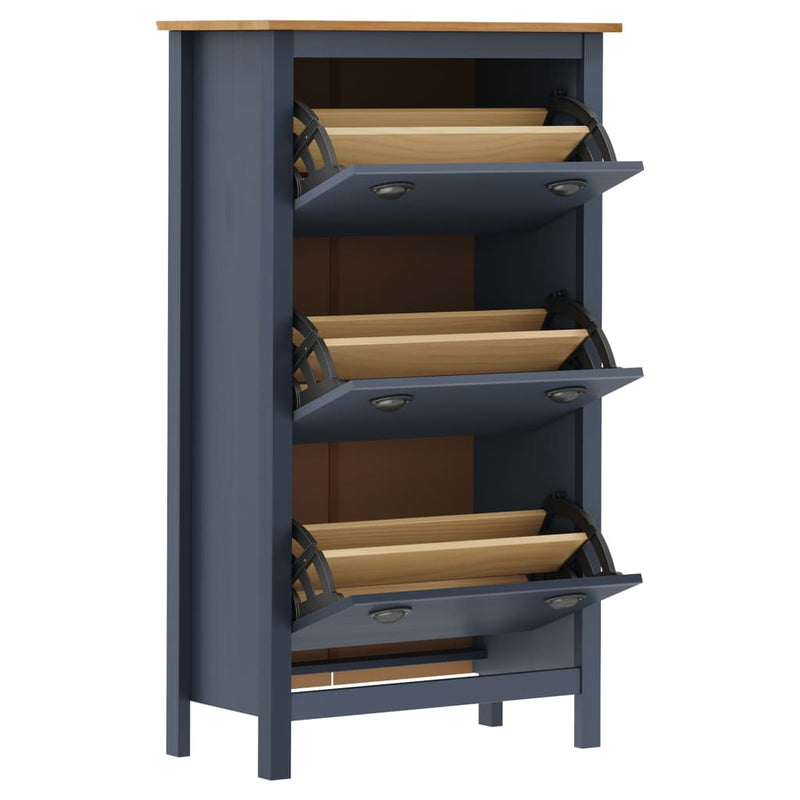 Schoenenkast Hill 72X35X124 Cm Massief Grenenhout