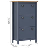 Schoenenkast Hill 72X35X124 Cm Massief Grenenhout