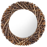 Wandspiegel Rond 40 Cm Teakhout