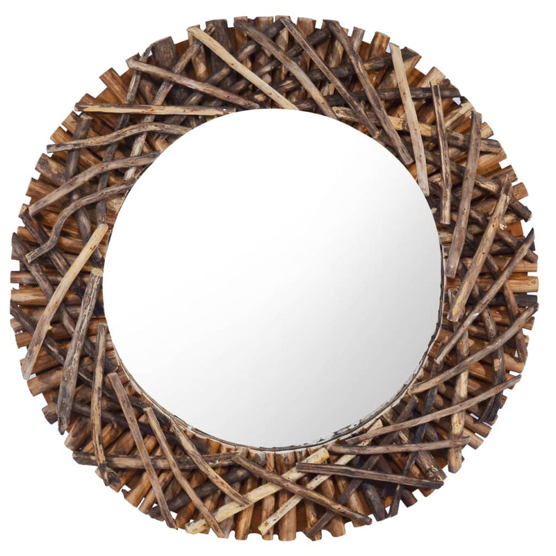 Wandspiegel Rond 40 Cm Teakhout