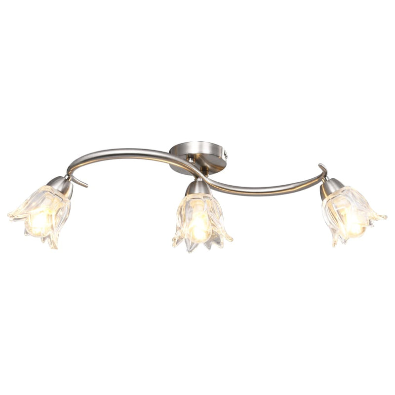 Plafondlamp Met Glazen Kappen + Golvende Rail