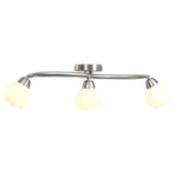 Plafondlamp Met Glazen Kappen + Golvende Rail