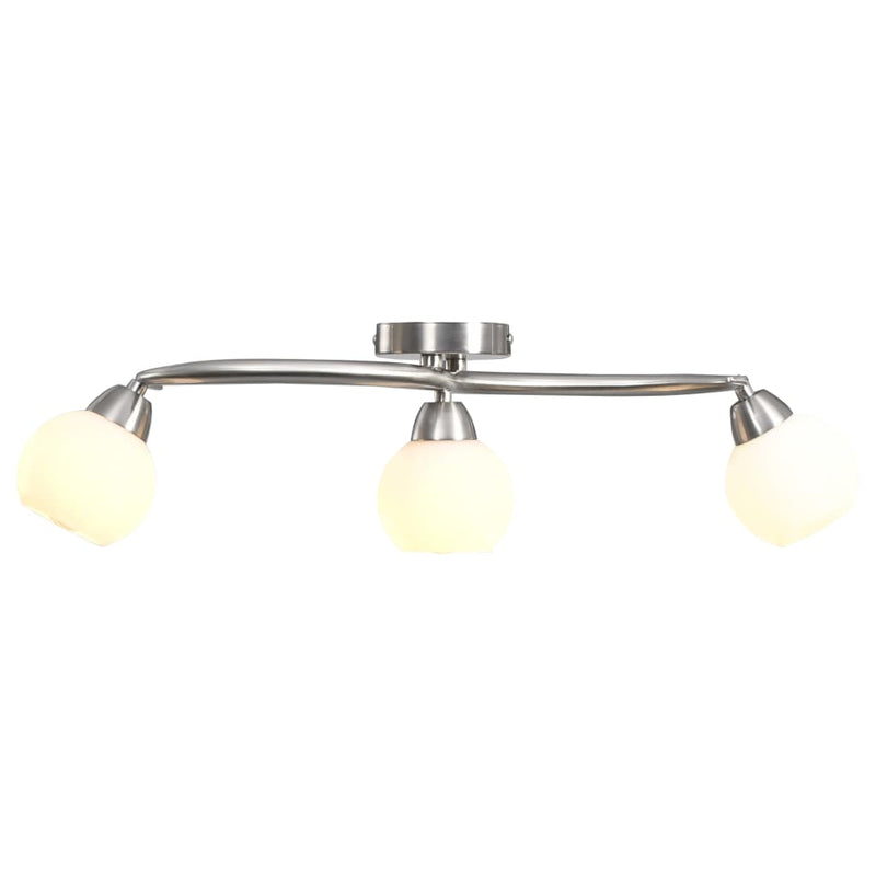 Plafondlamp Met Glazen Kappen + Golvende Rail