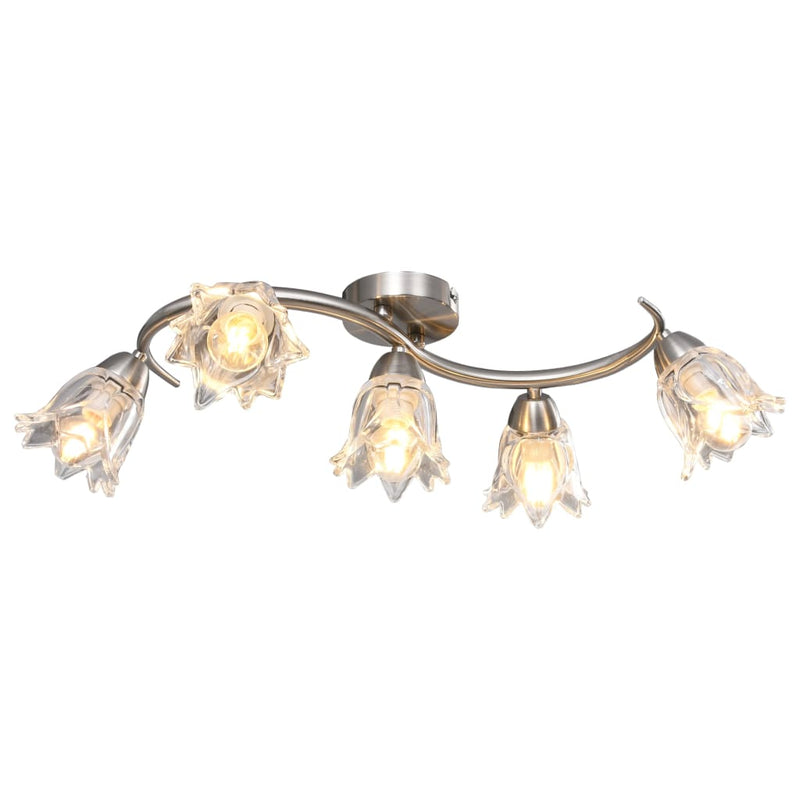 Plafondlamp Met Glazen Kappen + Golvende Rail