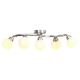 Plafondlamp Met Glazen Kappen + Golvende Rail