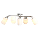 Plafondlamp Met Glazen Kappen + Golvende Rail