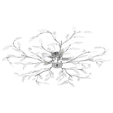 Plafondlamp Met Kristal Bladeren 3Xe14 Acryl En Transparant Wit