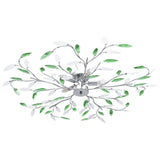 Plafondlamp Witte En E Acryl Kristal Bladeren 3Xe14 Groen