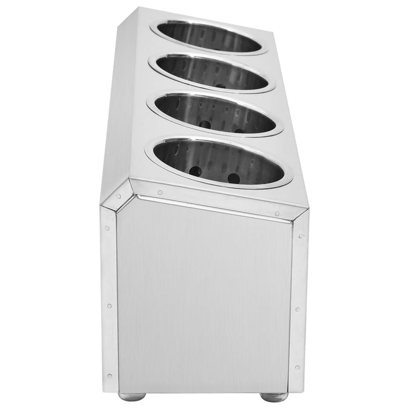 Bestekhouder 4 Vakken Rechthoekig Roestvrij Staal