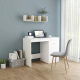 Bureau 100X50X76 Cm Bewerkt Hout Artisanaal Eikenkleur