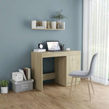 Bureau 100X50X76 Cm Bewerkt Hout Artisanaal Eikenkleur