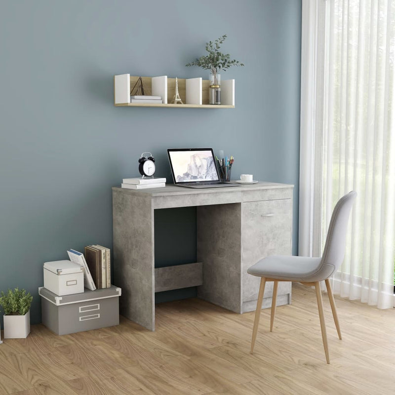 Bureau 100X50X76 Cm Bewerkt Hout Artisanaal Eikenkleur