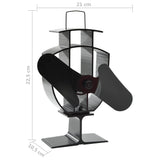 Kachelventilator Met 2 Vinnen Zwart