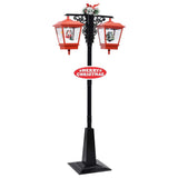 Straatlantaarn Met Kerstman Led Zwart En Rood