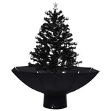 Kerstboom Sneeuwend Met Paraplubasis 75 Cm Pvc Zwart