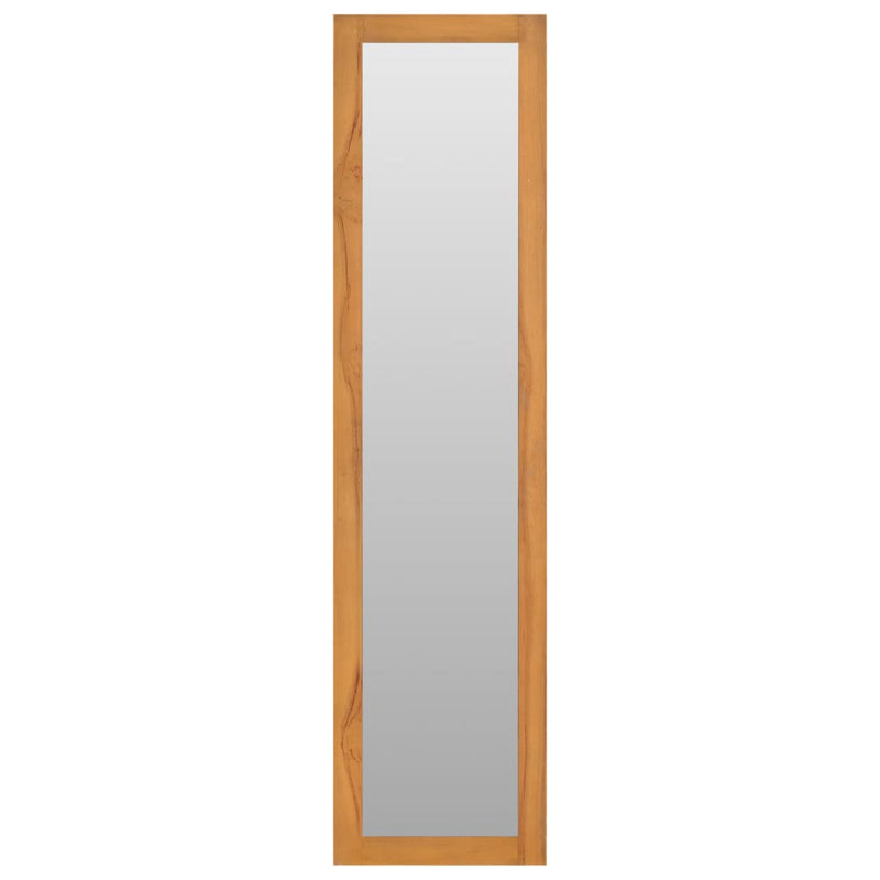 Wandspiegel Met Schappen 30X30X120 Cm Massief Teakhout