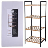 Bathroom Solutions Opbergrek Met 4 Schappen Bamboe En Staal
