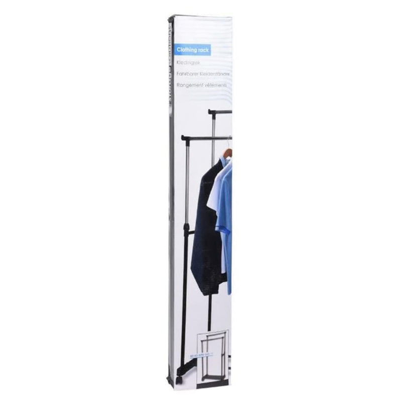 Storage Solutions Kledingrek Met Wielen Dubbel 80X42X(90-160) Cm