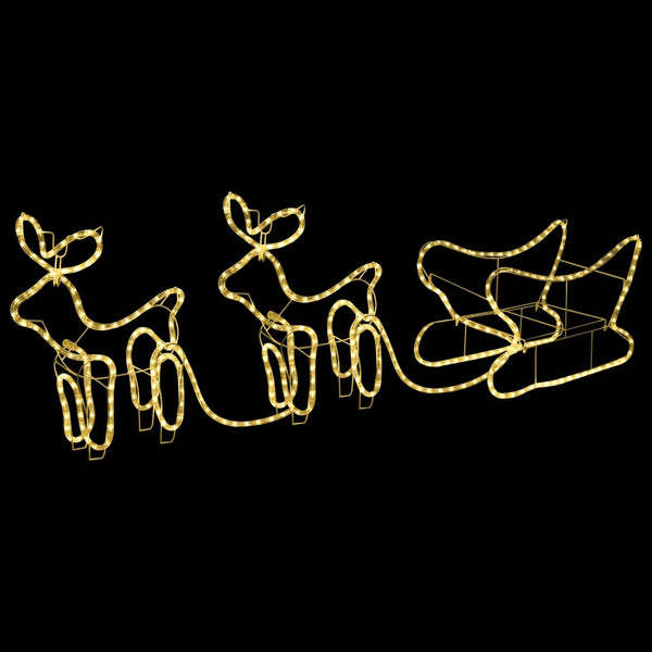 Kerstdecoratie Rendieren En Slee 576 Led's Warmwit
