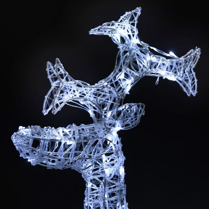 Kerstdecoratie Rendieren 90 Led's Acryl Koudwit