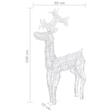 Kerstdecoratie Rendieren 90 Led's Acryl Koudwit